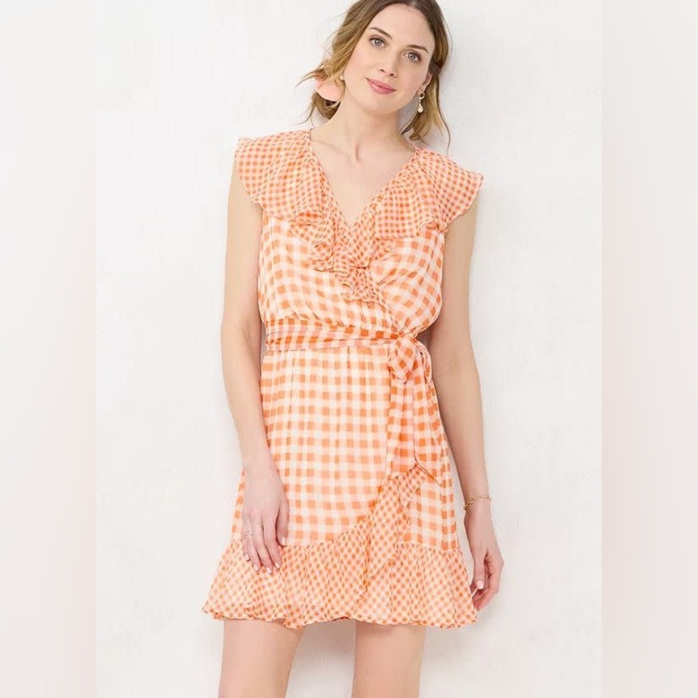 New LC Lauren Conrad Ruffle Wrap Dress